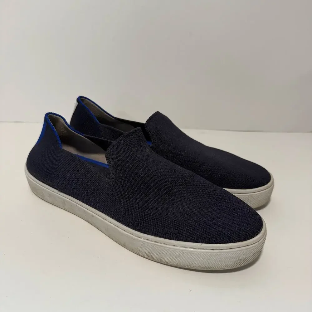 Rothy's Women's The Sneaker Slip On Shoes Loafer Knit Stretch Navy Blue 9‎